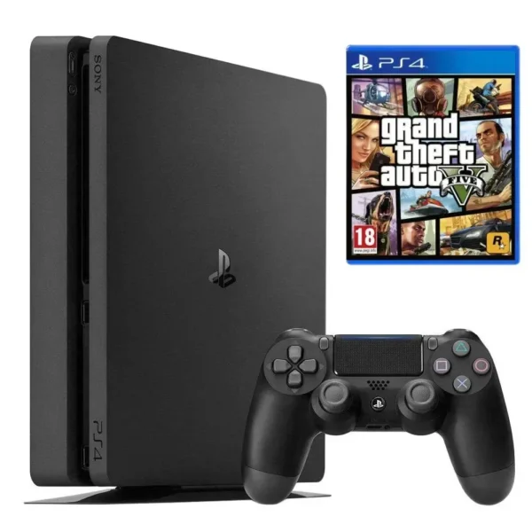 Sony PlayStation 4 Slim 500gb BLACK Отличное состояние + GTA V