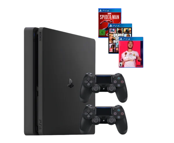 Комплект Sony PlayStation 4 Slim 500gb BLACK + Додатковий геймпад + 3 гри