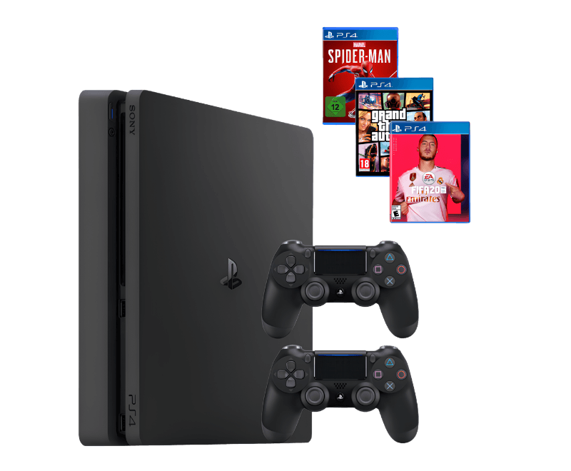 Комплект Sony PlayStation 4 Slim 500gb BLACK + Додатковий геймпад + 3 гри